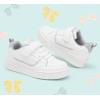 imageLUCKY STEP Kids Slip On Sneaker Comfort Casual Running Tennis School Low Top Sneaker Strap Athletic Walking Shoes for ChildrenBoysGirlsAll White1