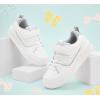 imageLUCKY STEP Kids Slip On Sneaker Comfort Casual Running Tennis School Low Top Sneaker Strap Athletic Walking Shoes for ChildrenBoysGirlsAll White1