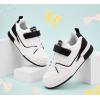imageLUCKY STEP Kids Slip On Sneaker Comfort Casual Running Tennis School Low Top Sneaker Strap Athletic Walking Shoes for ChildrenBoysGirlsWhiteBlack1