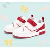 imageLUCKY STEP Kids Slip On Sneaker Comfort Casual Running Tennis School Low Top Sneaker Strap Athletic Walking Shoes for ChildrenBoysGirlsWhiteRed1