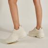 imageLUCKY STEP Women Chunky Platform Dad Colorblock White Neon Green Fuchsia Hologram Silver Casual LaceUp Walking SneakersBeige