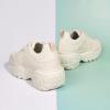 imageLUCKY STEP Women Chunky Platform Dad Colorblock White Neon Green Fuchsia Hologram Silver Casual LaceUp Walking SneakersBeige