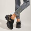 imageLUCKY STEP Women Chunky Platform Dad Colorblock White Neon Green Fuchsia Hologram Silver Casual LaceUp Walking SneakersBlack With Chain