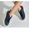 imageLUCKY STEP Women Chunky Platform Dad Colorblock White Neon Green Fuchsia Hologram Silver Casual LaceUp Walking SneakersDark Denim Blue