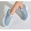 imageLUCKY STEP Women Chunky Platform Dad Colorblock White Neon Green Fuchsia Hologram Silver Casual LaceUp Walking SneakersLight Denim Blue