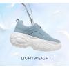 imageLUCKY STEP Women Chunky Platform Dad Colorblock White Neon Green Fuchsia Hologram Silver Casual LaceUp Walking SneakersLight Denim Blue