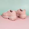 imageLUCKY STEP Women Chunky Platform Dad Colorblock White Neon Green Fuchsia Hologram Silver Casual LaceUp Walking SneakersPink