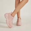 imageLUCKY STEP Women Chunky Platform Dad Colorblock White Neon Green Fuchsia Hologram Silver Casual LaceUp Walking SneakersPink