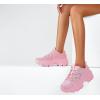 imageLUCKY STEP Women Chunky Platform Dad Colorblock White Neon Green Fuchsia Hologram Silver Casual LaceUp Walking SneakersPink Rhinestone