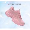 imageLUCKY STEP Women Chunky Platform Dad Colorblock White Neon Green Fuchsia Hologram Silver Casual LaceUp Walking SneakersPink Rhinestone