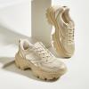 imageLUCKY STEP Women Chunky Platform Dad Colorblock White Neon Green Fuchsia Hologram Silver Casual LaceUp Walking SneakersRose Gold