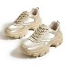imageLUCKY STEP Women Chunky Platform Dad Colorblock White Neon Green Fuchsia Hologram Silver Casual LaceUp Walking SneakersRose Gold