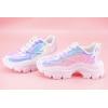 imageLUCKY STEP Women Chunky Platform Dad Colorblock White Neon Green Fuchsia Hologram Silver Casual LaceUp Walking SneakersWhite Hologram