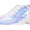 imageLUCKY STEP Women Chunky Platform Dad Colorblock White Neon Green Fuchsia Hologram Silver Casual LaceUp Walking SneakersWhite Hologram