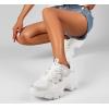 imageLUCKY STEP Women Chunky Platform Dad Colorblock White Neon Green Fuchsia Hologram Silver Casual LaceUp Walking SneakersWhite Rhinestone