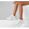 imageLUCKY STEP Women Chunky Platform Dad Colorblock White Neon Green Fuchsia Hologram Silver Casual LaceUp Walking SneakersWhite Rhinestone