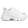 imageLUCKY STEP Women Chunky Platform Dad Colorblock White Neon Green Fuchsia Hologram Silver Casual LaceUp Walking SneakersWhiteSilver