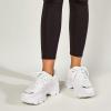 imageLUCKY STEP Women Chunky Platform Dad Colorblock White Neon Green Fuchsia Hologram Silver Casual LaceUp Walking SneakersWhiteSilver