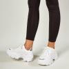 imageLUCKY STEP Women Chunky Platform Dad Colorblock White Neon Green Fuchsia Hologram Silver Casual LaceUp Walking SneakersWhiteSilver