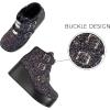 imageLUCKY STEP Women Platform Chunky Ankle Boots  Round Toe Zipper Wedges High Heels Rave Buckle Thick Sole Goth BootiesBlack Glitter