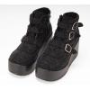 imageLUCKY STEP Women Platform Chunky Ankle Boots  Round Toe Zipper Wedges High Heels Rave Buckle Thick Sole Goth BootiesBlack Rhinestone