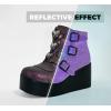 imageLUCKY STEP Women Platform Chunky Ankle Boots  Round Toe Zipper Wedges High Heels Rave Buckle Thick Sole Goth BootiesNavy Reflec