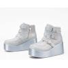 imageLUCKY STEP Women Platform Chunky Ankle Boots  Round Toe Zipper Wedges High Heels Rave Buckle Thick Sole Goth BootiesSilver Rhinestone