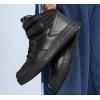 imageLUCKY STEP Womens High Top Fashion Sneakers Basketball Ankle Boots Walking Tennis Shoes Platform Hook and Loop Casual Faux Leather SneakerAll Black