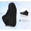 imageLUCKY STEP Womens High Top Fashion Sneakers Basketball Ankle Boots Walking Tennis Shoes Platform Hook and Loop Casual Faux Leather SneakerAll Black