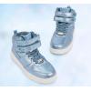 imageLUCKY STEP Womens High Top Fashion Sneakers Basketball Ankle Boots Walking Tennis Shoes Platform Hook and Loop Casual Faux Leather SneakerBlue Hologram