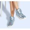 imageLUCKY STEP Womens High Top Fashion Sneakers Basketball Ankle Boots Walking Tennis Shoes Platform Hook and Loop Casual Faux Leather SneakerBlue Hologram
