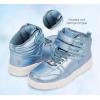 imageLUCKY STEP Womens High Top Fashion Sneakers Basketball Ankle Boots Walking Tennis Shoes Platform Hook and Loop Casual Faux Leather SneakerBlue Hologram
