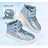 imageLUCKY STEP Womens High Top Fashion Sneakers Basketball Ankle Boots Walking Tennis Shoes Platform Hook and Loop Casual Faux Leather SneakerBlue Hologram
