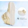 imageLUCKY STEP Womens High Top Fashion Sneakers Basketball Ankle Boots Walking Tennis Shoes Platform Hook and Loop Casual Faux Leather SneakerGold