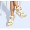 imageLUCKY STEP Womens High Top Fashion Sneakers Basketball Ankle Boots Walking Tennis Shoes Platform Hook and Loop Casual Faux Leather SneakerGold
