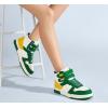 imageLUCKY STEP Womens High Top Fashion Sneakers Basketball Ankle Boots Walking Tennis Shoes Platform Hook and Loop Casual Faux Leather SneakerGreen