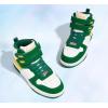 imageLUCKY STEP Womens High Top Fashion Sneakers Basketball Ankle Boots Walking Tennis Shoes Platform Hook and Loop Casual Faux Leather SneakerGreen