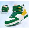 imageLUCKY STEP Womens High Top Fashion Sneakers Basketball Ankle Boots Walking Tennis Shoes Platform Hook and Loop Casual Faux Leather SneakerGreen