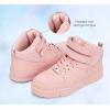 imageLUCKY STEP Womens High Top Fashion Sneakers Basketball Ankle Boots Walking Tennis Shoes Platform Hook and Loop Casual Faux Leather SneakerPink
