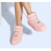 imageLUCKY STEP Womens High Top Fashion Sneakers Basketball Ankle Boots Walking Tennis Shoes Platform Hook and Loop Casual Faux Leather SneakerPink