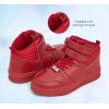 imageLUCKY STEP Womens High Top Fashion Sneakers Basketball Ankle Boots Walking Tennis Shoes Platform Hook and Loop Casual Faux Leather SneakerRed
