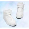imageLUCKY STEP Womens High Top Fashion Sneakers Basketball Ankle Boots Walking Tennis Shoes Platform Hook and Loop Casual Faux Leather SneakerWhite