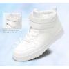 imageLUCKY STEP Womens High Top Fashion Sneakers Basketball Ankle Boots Walking Tennis Shoes Platform Hook and Loop Casual Faux Leather SneakerWhite