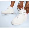imageLUCKY STEP Womens High Top Fashion Sneakers Basketball Ankle Boots Walking Tennis Shoes Platform Hook and Loop Casual Faux Leather SneakerWhite