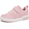 imageLUCKY STEP Kids Slip On Sneaker Comfort Casual Running Tennis School Low Top Sneaker Strap Athletic Walking Shoes for ChildrenBoysGirlsPink