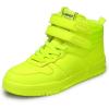 imageLUCKY STEP Womens High Top Fashion Sneakers Basketball Ankle Boots Walking Tennis Shoes Platform Hook and Loop Casual Faux Leather SneakerLime