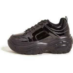 imageLUCKY STEP Women Chunky Platform Dad Colorblock White Neon Green Fuchsia Hologram Silver Casual LaceUp Walking SneakersAll Black