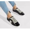 imageLUCKY STEP Fashion Star Glitter Sneakers  Sparkly Bling Shiny Bedazzled Wedding Bridal Shoes for WomenBlack Glitter
