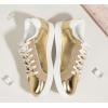 imageLUCKY STEP Fashion Star Glitter Sneakers  Sparkly Bling Shiny Bedazzled Wedding Bridal Shoes for WomenGold Pu