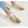 imageLUCKY STEP Fashion Star Glitter Sneakers  Sparkly Bling Shiny Bedazzled Wedding Bridal Shoes for WomenGold Pu